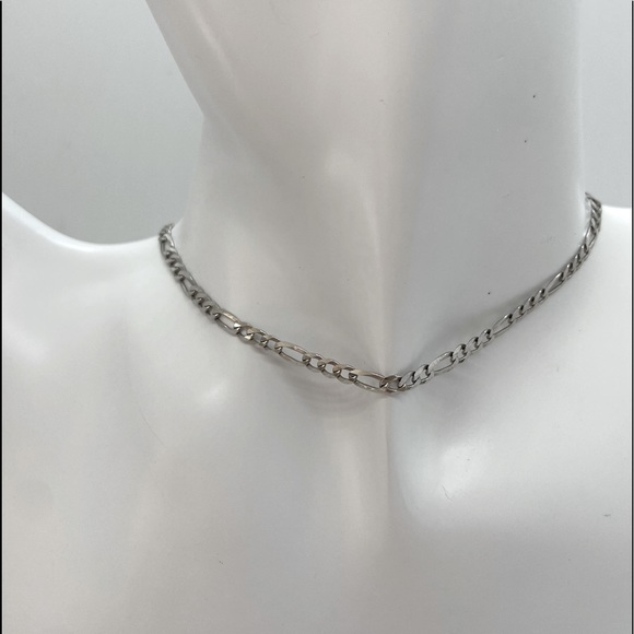 925 Sterling Silver Figaro Choker ⛓ - Picture 5 of 11
